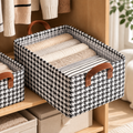 LuxeNest Houndstooth Storage Basket
